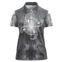 New Zealand Matariki Ururangi Women Polo Shirt Maori Moko Grey Galaxy