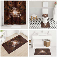 New Zealand Matariki Tupuanuku Bathroom Set Maori Moko Brown Galaxy