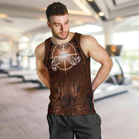 New Zealand Matariki Tupuanuku Men Tank Top Maori Moko Brown Galaxy
