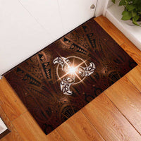 New Zealand Matariki Tupuanuku Rubber Doormat Maori Moko Brown Galaxy