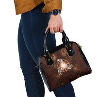New Zealand Matariki Tupuanuku Shoulder Handbag Maori Moko Brown Galaxy