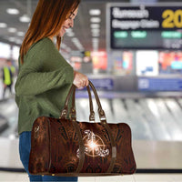 New Zealand Matariki Tupuanuku Travel Bag Maori Moko Brown Galaxy