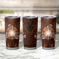 New Zealand Matariki Tupuanuku Tumbler Cup Maori Moko Brown Galaxy