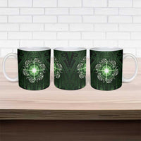 New Zealand Matariki Tupuarangi Ceramic Mug Maori Moko Green Galaxy