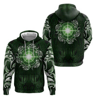 New Zealand Matariki Tupuarangi Hoodie Maori Moko Green Galaxy LT05 - Polynesian Pride