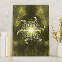 New Zealand Matariki Hiwaiterangi Canvas Wall Art Maori Moko Yellow Galaxy