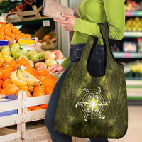 New Zealand Matariki Hiwaiterangi Grocery Bag Maori Moko Yellow Galaxy LT05 - Polynesian Pride