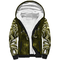 New Zealand Matariki Hiwaiterangi Sherpa Hoodie Maori Moko Yellow Galaxy LT05 Unisex Yellow - Polynesian Pride