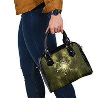 New Zealand Matariki Hiwaiterangi Shoulder Handbag Maori Moko Yellow Galaxy