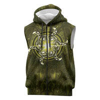 New Zealand Matariki Hiwaiterangi Sleeveless Zip Hoodie Maori Moko Yellow Galaxy LT05 Yellow - Polynesian Pride
