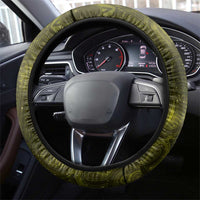 New Zealand Matariki Hiwaiterangi Steering Wheel Cover Maori Moko Yellow Galaxy LT05 - Polynesian Pride