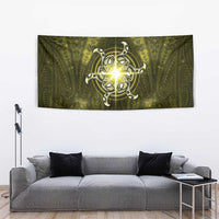New Zealand Matariki Hiwaiterangi Tapestry Maori Moko Yellow Galaxy