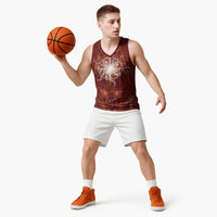 New Zealand Matariki Pohutukawa Basketball Jersey Maori Moko Red Galaxy