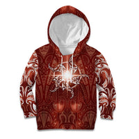 New Zealand Matariki Pohutukawa Kid Hoodie Maori Moko Red Galaxy