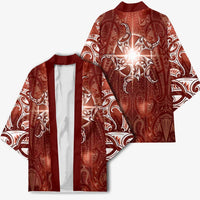 New Zealand Matariki Pohutukawa Kimono Maori Moko Red Galaxy