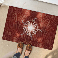 New Zealand Matariki Pohutukawa Rubber Doormat Maori Moko Red Galaxy