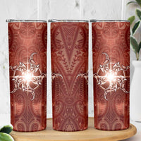 New Zealand Matariki Pohutukawa Skinny Tumbler Maori Moko Red Galaxy LT05 - Polynesian Pride
