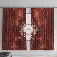 New Zealand Matariki Pohutukawa Window Curtain Maori Moko Red Galaxy