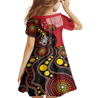 Papua New Guinea And Australia Aboriginal Family Matching Off Shoulder Short Dress and Hawaiian Shirt Bird Of Paradise And Kangaroo Together LT05 - Polynesian Pride