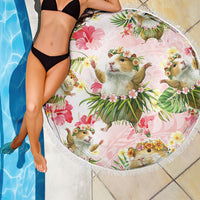 Hawaii Guinea Hula Pig Beach Blanket Funny Tropical Style