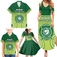 Personalised Ballantine Memorial School Family Matching Summer Maxi Dress and Hawaiian Shirt With Fijian Tapa Pattern LT05 - Polynesian Pride