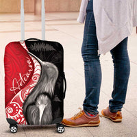 New Zealand Aotearoa Luggage Cover Kiwi Fern Maori Pattern Red Version