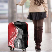New Zealand Aotearoa Luggage Cover Kiwi Fern Maori Pattern Red Version