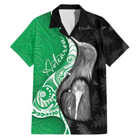 New Zealand Aotearoa Family Matching Mermaid Dress and Hawaiian Shirt Kiwi Fern Maori Pattern Green Version LT05 Dad's Shirt - Short Sleeve Green - Polynesian Pride