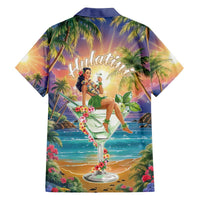 Aloha Hawaii Family Matching Off The Shoulder Long Sleeve Dress and Hawaiian Shirt Hula Martini Tropical Vibes LT05 - Polynesian Pride