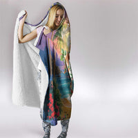 Aloha Hawaii Hooded Blanket Hula Martini Tropical Vibes - Polynesian Pride
