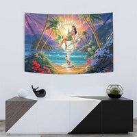 Aloha Hawaii Tapestry Hula Martini Tropical Vibes - Polynesian Pride