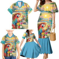 Hawaii Parrot Family Matching Mermaid Dress and Hawaiian Shirt Im Not Waiting Till 5 Oclock LT05 - Polynesian Pride