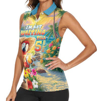 Hawaii Parrot Women Sleeveless Polo Shirt Im Not Waiting Till 5 Oclock