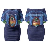Guam Liberation Day Couples Matching Off Shoulder Short Dress and Hawaiian Shirt Pas Para I Chamoru