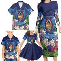 Guam Liberation Day Family Matching Long Sleeve Bodycon Dress and Hawaiian Shirt Pas Para I Chamoru LT05 - Polynesian Pride