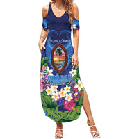 Guam Liberation Day Summer Maxi Dress Pas Para I Chamoru LT05 Women Navy - Polynesian Pride