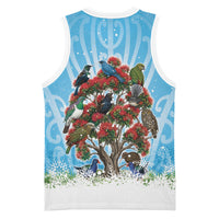 New Zealand Birds Christmas Basketball Jersey Pohutukawa Xmas Tree