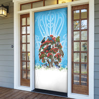 New Zealand Birds Christmas Door Cover Pohutukawa Xmas Tree