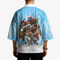 New Zealand Birds Christmas Kimono Pohutukawa Xmas Tree