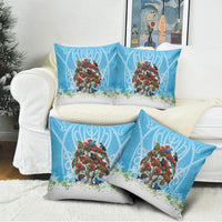 New Zealand Birds Christmas Pillow Cover Pohutukawa Xmas Tree