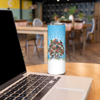 New Zealand Birds Christmas Skinny Tumbler Pohutukawa Xmas Tree