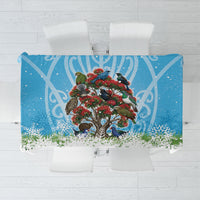 New Zealand Birds Christmas Tablecloth Pohutukawa Xmas Tree