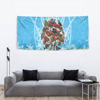 New Zealand Birds Christmas Tapestry Pohutukawa Xmas Tree