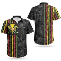 Hawaii Lei Kanaka Maoli Flag Couples Matching Short Sleeve Bodycon Dress and Hawaiian Shirt Tropical Vibes LT05 - Polynesian Pride