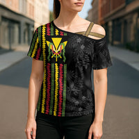 Hawaii Lei Kanaka Maoli Flag Cross Shoulder Shirt Tropical Vibes