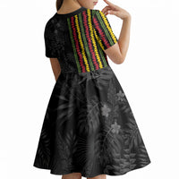 Hawaii Lei Kanaka Maoli Flag Kid Short Sleeve Dress Tropical Vibes LT05 - Polynesian Pride
