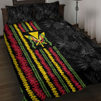 Hawaii Lei Kanaka Maoli Flag Quilt Bed Set Tropical Vibes