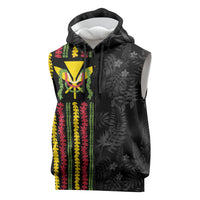 Hawaii Lei Kanaka Maoli Flag Sleeveless Zip Hoodie Tropical Vibes