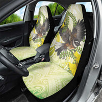 New Zealand Piwakawaka Fantail Bird Car Seat Cover With Kowhai Flowers LT05 - Polynesian Pride