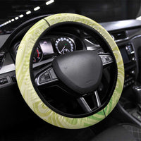 New Zealand Piwakawaka Fantail Bird Steering Wheel Cover With Kowhai Flowers LT05 Universal Fit Green - Polynesian Pride